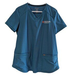 Form by Cherokee Women’s Scrub Top Caribbean Blue Medium, HCA Florida Healthcare